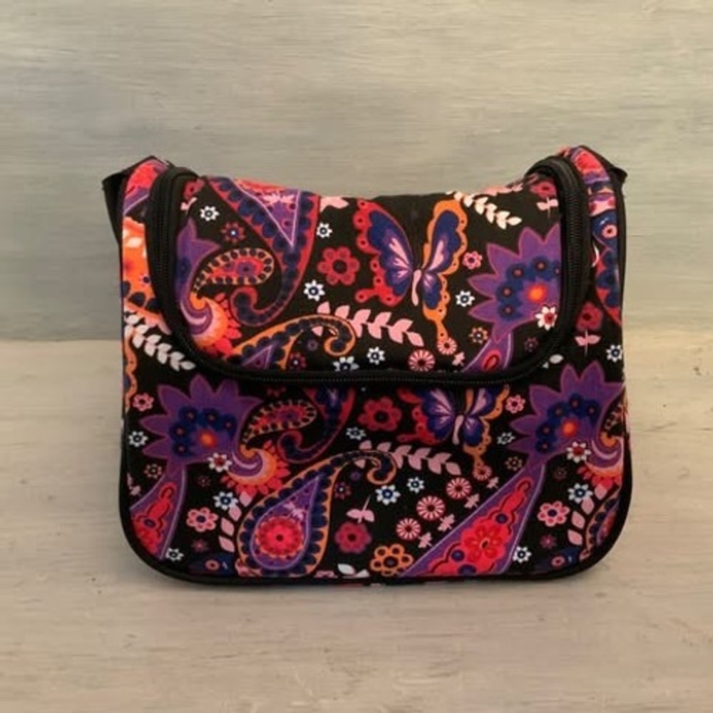 Multicolor Butterfly Paisley Print Insulated Cooler Lunch Bag Good Condition